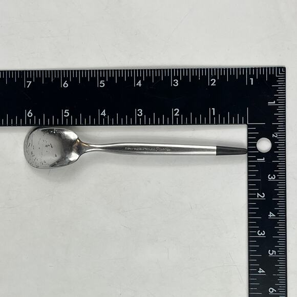 Vintage Japan Vasco Paradise POOR Stainless Steel Spoon Black Tip MCM - Picture 5 of 5